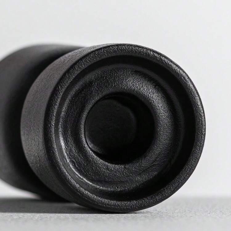 1件全新极简主义陶瓷锥形烛台，北欧风格蘑菇底座圆柱形雕塑，斑点釉面，简约时尚的桌面装饰，适用于家居和工作室，多功能节日氛围道具和摄影配件，经典中性色调，现代家居装饰爱好者的理想礼物 - 多色 - 查看 3