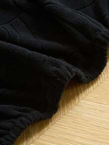 1件装弹力提花单人沙发套，纯色扶手椅座椅保护套，家居装饰客厅单人沙发套 - 黑色 - 查看 6