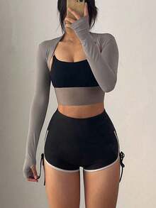 1pc Breathable UV Protection Ice Silk Sleeve, Ice Silk Sun Protection Sleeve, Cool Shawl Sleeve, Summer Elastic Half-Finger Arm Glove, UV Protection Sunscreen Sleeve, Sun Protection Sleeve With Finger Hole, Suitable For Outdoor Sports And Golf, Outdoor Cycling UV Protection - Multicolor - View 9
