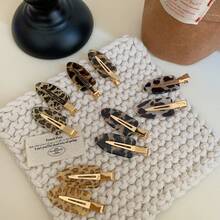 2/10 piezas Conjunto de pinzas de cabello invisibles con estampado de leopardo, pinzas para el peinado de flequillo y cabello rebelde, adecuadas para maquillaje diario, lavado de cara, uso al aire libre, verano, vacaciones, viajes, festivales, cumpleaños - Multicolor - Ver 8