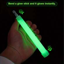 5 pièces Bâtons lumineux suspendus, éclairage d'urgence pour le camping en extérieur, convient pour les fêtes, le camping, Noël, Halloween et autres occasions - Vert - Voir 3