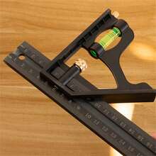 Regla de ángulo recto de combinación ajustable, 15/20/25cm, 45 / 90 grados con medidor de nivel de burbuja, herramientas de medición, instrumento de nivelación GXDI - 15 centímetros - Ver 5