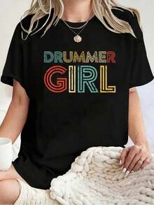 Camiseta Unisex 100% Algodón para Baterista, Estilo Retro Vintage, para Músicos de Percusión, Algodón Suave, Transpirable, Manga Corta, para Uso Casual de Verano - Negro - Ver 6