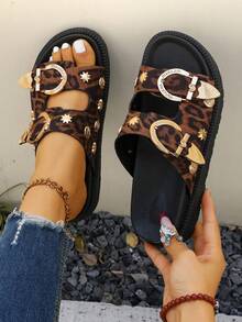 Leopard Print Gold Buckle