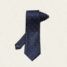 Navy Polka Dot Tie, Suitable For Pairing With Suit Jacket - Navy Blue - View 1
