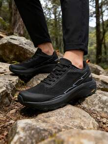 baasploa Zapatos de senderismo para hombres, zapatos deportivos exteriores transpirables, zapatos deportivos casuales ligeros y cómodos, antideslizantes y duraderos - Negro - Ver 10