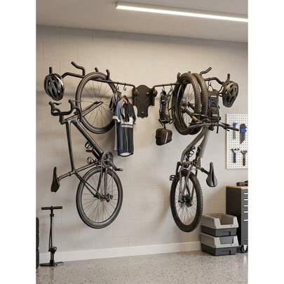 Black Bike Hanger, Wall Mount Bike Rack, Holds Up To 55  Lbs, Adjustable Hanging Shelf