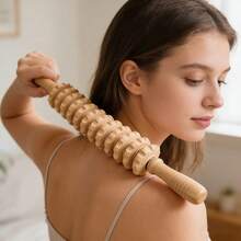 SilvaLex Wooden Massage Tool, Full Body Massager, Hand Massager, Leg Massager, Shoulder Massager, Neck Massager, Face Massager, Back Massager, Waist Massager, Full Body Muscle Massage, Multi-Functional Massage Tool For Different Body Parts, Body Relaxation Tool - Apricot - View 4