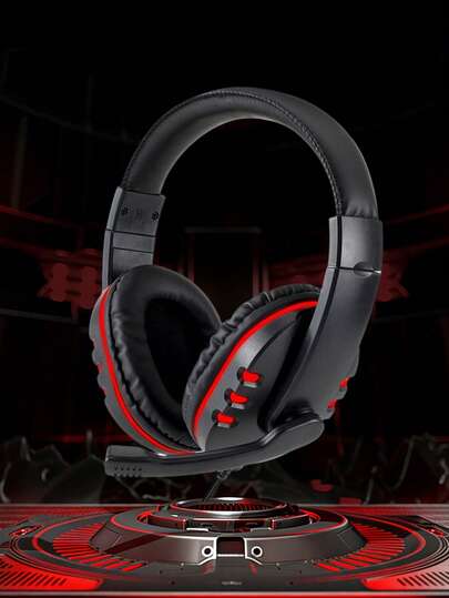 Wired Gaming Headset, 3.5mm Microphone Headphones Compatible With Desktop, Laptop, Gaming Console, Smartphone