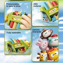 动物宝宝弦乐动物音乐趣味玩具婴儿口琴鸣响启蒙早教钢琴编曲笛子演奏益智玩具操作简便可水洗可增强宝宝的音乐细胞 - 彩色 - 查看 3