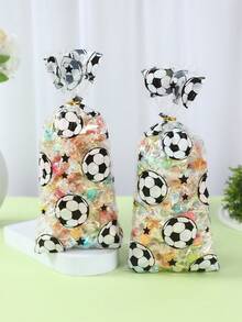 100个足球透明礼品袋，黑白足球礼品包装袋，男孩生日派对小礼品袋，足球比赛礼品包装用品，足球冠军庆祝餐桌装饰，足球主题派对用品，足球生日派对糖果袋，足球球门派对礼品袋填充物，婴儿派对装饰，厨房烘焙袋和分装袋，房间装饰，家居装饰，足球装饰，生日礼物，派对礼品 - 足球 - 查看 7