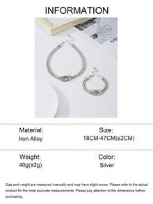 Bộ 2 món trang sức bạc phong cách punk tối giản thời trang, dây chuyền và vòng tay xoắn, chất liệu kim loại độc đáo, dễ dàng phối hợp đeo hàng ngày, món quà tuyệt vời. - Nhiều màu - Xem 5