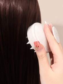 1件装按摩洗发梳，头部按摩梳，洗发梳，硅胶洗发梳，清洁沐浴梳，护发工具 - 米色 - 查看 2