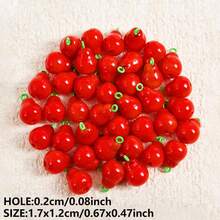 1pc/4pcs Cute & Fashionable Glass Vegetable & Fruit 3D Pendant Charms, Strawberry, Pineapple, Grape, Suitable For Necklace, Earrings, DIY Jewelry Making - Picture - View 13