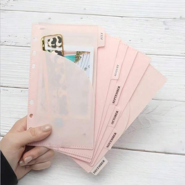 3pcs Double Pocket A6 Loose Leaf Binder Divider Bags, PP Divider Pages, Budget Book Accessories, Envelope Pouch, Cash Holder, Organizer, Back To School