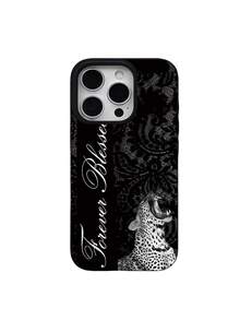 1个个性化蕾丝字母豹纹图案防震黑色液态直边TPU手机壳，适用于 16 Pro Max/16/16 Pro/16 Plus/15/15 Pro Max/15 Pro/11/12/13/14 Pro Max/11 Pro/11 Pro Max/12 Pro/12 Pro Max/13 Pro/13 Pro Max/14 Pro/14 Pro Max，软壳，优雅 - 彩色 - 查看 4