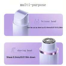 2-In-1 Electric Shaver For Women - Gentle And Effective Wet And Dry Epilator - Portable Bikini Trimmer - Rechargeable, Cordless - Hồng - Xem 2