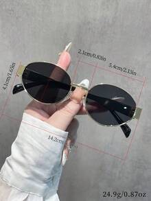 4副休闲金属不锈钢椭圆形镜框时尚眼镜，Y2K风格，适合夏季海滩旅行派对、馈赠及日常佩戴 - 彩色 - 查看 4