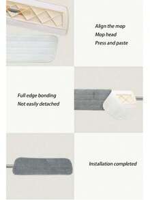 1片/2片拖把布，免手持平板拖把，软拖把，适用于家用木地板，也适用于厨房、餐厅、酒店，使用方便。 - 拖把布 - 查看 3