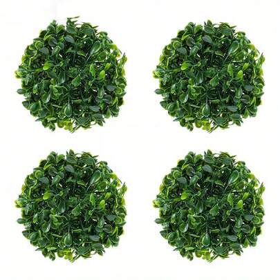 1/2pcs Artificial Green Mini Ball Decor, Suitable For Desktop, Garden, And Wedding Decoration