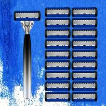 High-End Vintage Manual Shaving Razor Set | 6-Layer Blades, Interchangeable Heads, Ergonomic Handle, Refillable Design For Smooth, Precise Shaving Experience - Perfect Father's Day And Birthday Gift - Safety Razor - View 12