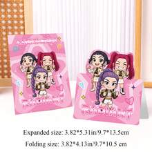 10张K-Pop女巫猎人小队折叠贺卡，Y2K可爱动漫女孩留言卡，唯美流行文化偶像周边，朋友礼物，生日祝福，文具，演唱会纪念品，节日庆祝派对邀请函 - 多色 - 查看 6