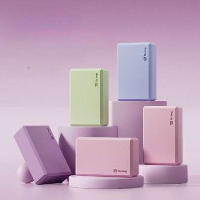 2 bloques de yoga de espuma suave y antideslizante, para estirar las piernas, con una suavidad y dureza moderadas, aptos para pilates y yoga.