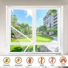 1 Tấm lưới chống muỗi và côn trùng tự dính, không cần khoan, có thể tháo rời, thoáng khí, thích hợp cho cửa sổ phòng khách và phòng ngủ. - Lưới màu trắng với viền trắng - Xem 2
