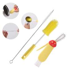 Kit de limpieza reutilizable de vasos compatible con  UpdatedBottle Cleaner con limpiador de cepillo para polvo LStraw y cepillo para polvo de limpieza de tapa de taza para  Cup vasos - amarillo - Ver 8