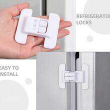 1/2/4/8 piezas Clips de bloqueo de refrigerador, Clips de bloqueo de refrigerador con adhesivo fuerte, Sin necesidad de perforar, Adecuado para gabinetes y cajones, Clips de bloqueo de refrigerador minimalistas y ocultos - Multicolor - Ver 6