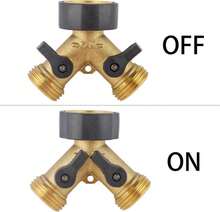 Garden Hose Splitter 2 Way Heavy Duty, Brass Faucet Adapter With Rubber Grip Handle For Gardening Water Hose Shut Off Valve Hose Connector Fittings Outdoor Water Spigot Hose Bib Y Splitter - Trắng - Xem 3