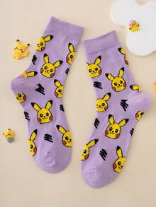 pokemon 1 Đôi tất nữ dài đến bắp chân, họa tiết hoạt hình vui nhộn, nhiều màu sắc, chất liệu jacquard, unisex, thích hợp cho thể thao, mọi mùa, cỡ châu Âu và Mỹ, thoải mái, thoáng khí, bền, màu sắc tươi sáng, phù hợp cho mặc hàng ngày, chất liệu cao cấp, không gây bí bách. - Nhiều màu - Xem 3