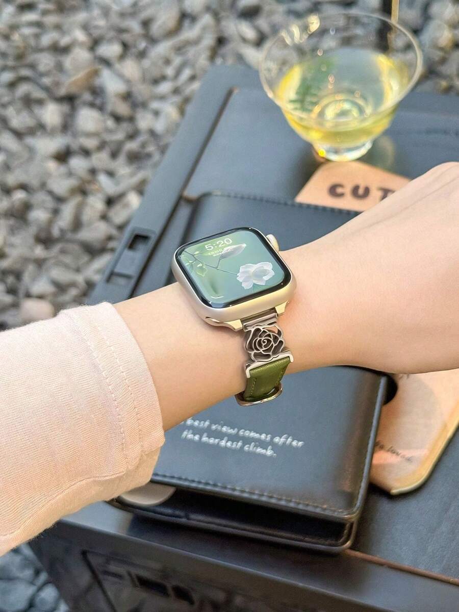 奢华玫瑰花表带，兼容 Series 1/2/3/4/5/6/7/8/9/10/SE/Ultra，适用于 38mm、40mm、41mm、42mm、44mm、45mm、49mm 表盘尺寸，优雅佩戴，多种颜色可选，节日送礼佳品