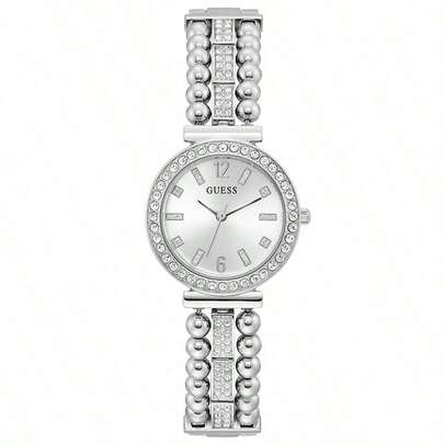 Guess Women's Quartz Watch, Stainless Steel Material, Inlaid With Diamonds, Suitable For Daily Wear. Model Number: GW0401L1. An Ideal Gift For New Year And Christmas.