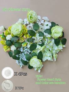 MEHELANY 30pcs Green Hanging Flower Wreath Decor, DIY Floral Curtain Materials, Artificial Flower Pendant Decorations, Suitable For Hanging Flower Wall, Background Decor, Wedding Birthday Room Decor, Graduation Ceremony, Home Garden, Spring Summer Wedding Party Arch Wall Decor (DIY Flower Garland Set) (Flower Head Diameter Randomly 3-8cm) - Green - View 7