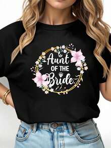 Camiseta Unisex 100% Algodón para Tía de la Novia, Fiesta de Despedida de Soltera - Camisetas Gráficas 100% Algodón para Hombre, Tops de Verano - Negro - Ver 6