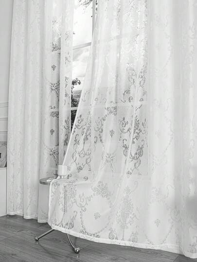 Solid Color Lace Curtain, Perforated Curtain, Sheer Curtain Lightweight And Translucent, Not See-Through, Suitable For Living Room, Bedroom, Balcony As Decorative Divider Curtain