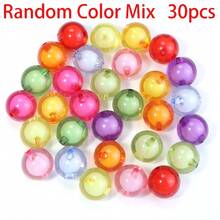 30/50/100 pezzi Perline acriliche rotonde con nucleo bianco, perline centrali per fai da te, creazione di gioielli fatti a mano, braccialetti, collane, orecchini, portachiavi, ciondoli per abbigliamento e borse, accessori per artigianato da appendere in auto, perline color caramella 8-16mm - Mescola i colori in modo casuale - Visualizzare 11