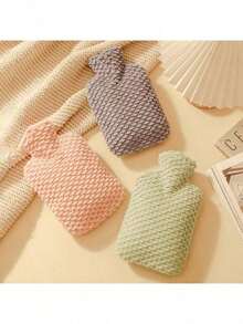 新款冬季热水袋，毛绒热水袋，PVC材质注水热水袋套，可温暖手、脚和腹部，防爆防漏，简易便携式暖手宝，情人节礼物 - 魚紋 - 查看 11