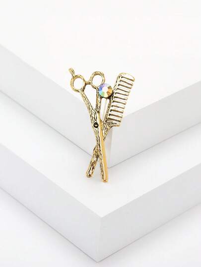 Vintage Metal Scissors Brooches - Fashion Tool Pins For Women Unisex Casual Party Jewelry Accessories / Friends Gifts Badges Decoration