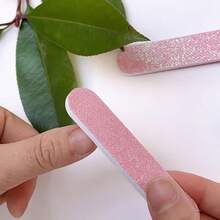 4pcs/Set Glitter Pink Dual-Sided Disposable Mini Nail Files, Suitable For Nail Buffing And Polishing, Professional Manicure Tools - Pink - View 5
