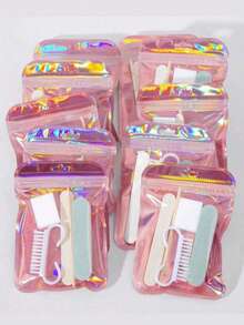 1 Set Nail Care Kit, Includes Nail File, Orange Wood Stick, Double-Sided Nail File, Cuticle Pusher, Nail Cleaning Tools, Nail Buffers, Nail Art Brushes, Manicure Supplies, Nail Polishing & Care - Multicolor - View 7