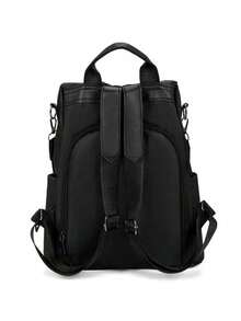 Ba lô cỡ trung chống thấm nước, nhẹ, chống trộm, màu đen, kiểu dáng tối giản, dây đeo có thể điều chỉnh. - màu đen - Xem 6