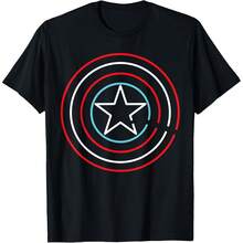 Er Heroes Neon Light Sign Captain A Shield T-Shirt All Seasons,220g Pure Cotton Single-Sided Printed Crew Neck Short-Sleeved T-Shirt,Unisex Top,Base Layer - 顏色9 - 查看 1