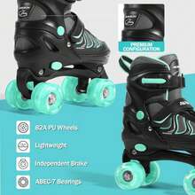 PAPAISON Roller Skates For Girls Ages 8-12, Adjustable Size Youth Women Quad Skates With Light Up Wheels Indoor Outdoor - ColorA - View 5