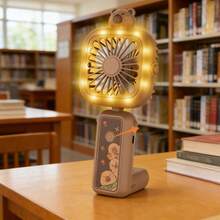 Capybara Portable Fan | Features LED Ambient Lighting | Foldable Design | Three Speed Settings | Portable Table Fan For Student Housing And Office Use - B - View 5