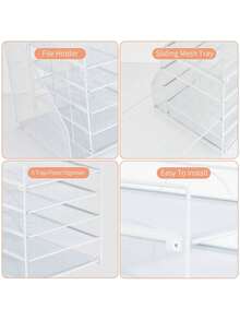 Caja organizadora de escritorio con carpeta - Weiß - Übersicht 7