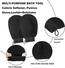 2pcs Deep Cleansing Body Scrub Gloves Double-Sided Bath Towel For Daily Skin Care - Xem 2