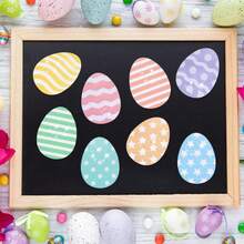 Moinchore 90 Pcs Easter Mini Egg Cut-Out Set Small Paper Egg Cut Outs Various Styles Glitter Egg Shape Easter Bulletin Board Decoration DIY Crafts For Holiday Hunt Game Party Supplies Gifts - ColorA - 查看 6