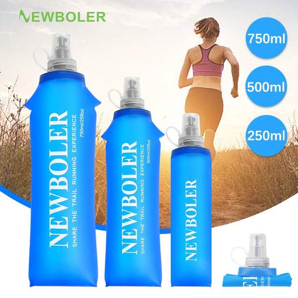 NEWBOLER 250ml/500ml/750ml Outdoor Sports Foldable Water Bottle TPU Water Bottle For Running Camping Hiking